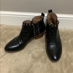 Yosi Samra Studded Black Ankle Boots